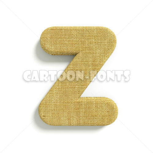 hessian character Z - large 3d letter - Cartoon fonts