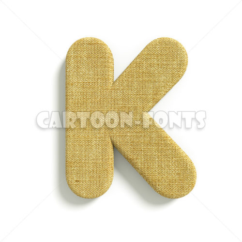 jute character K - Uppercase 3d letter - Cartoon fonts