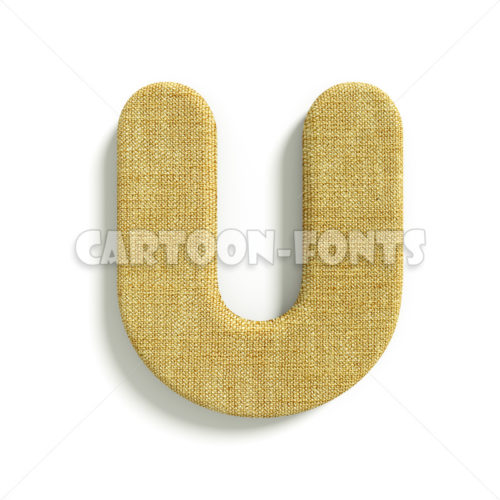 jute character U - uppercase 3d letter - Cartoon fonts