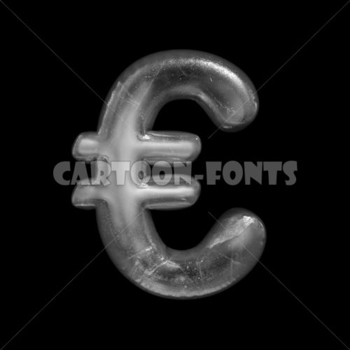 Ice euro Money - 3d Money symbol - Cartoon fonts