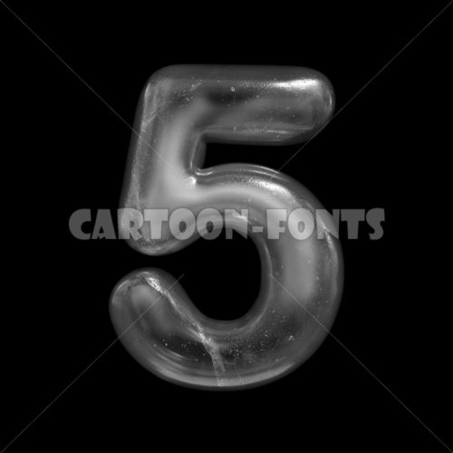 Ice numeral 5 - 3d digit - Cartoon fonts