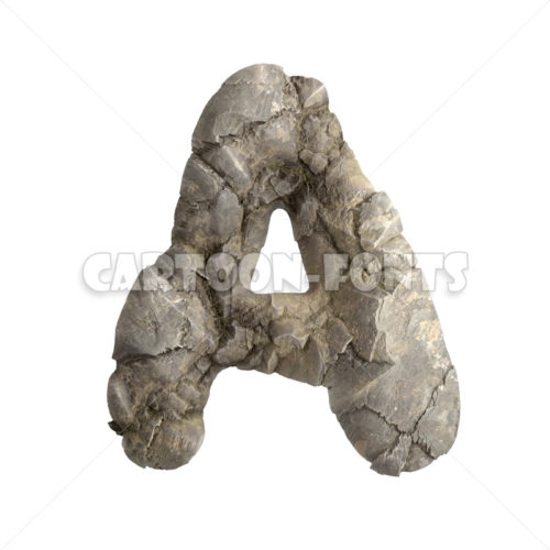 boulder font A - Large 3d letter - Cartoon fonts