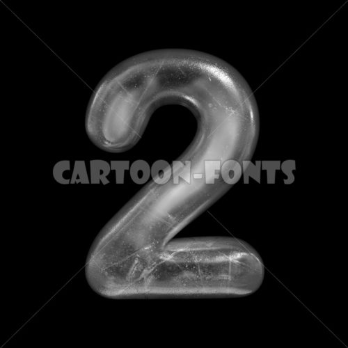 frost numeral 2 - 3d number - Cartoon fonts