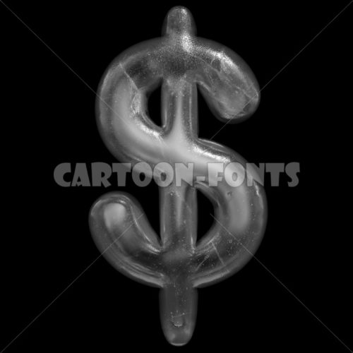 frozen dollar money - 3d Currency symbol - Cartoon fonts