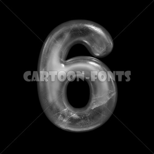 frozen numeral 6 - 3d number - Cartoon fonts