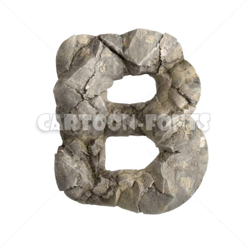 stone character B - Uppercase 3d letter - Cartoon fonts