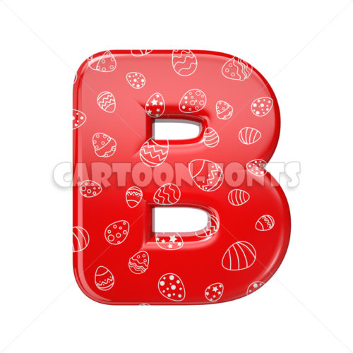 Easter character B - Uppercase 3d letter - Cartoon fonts