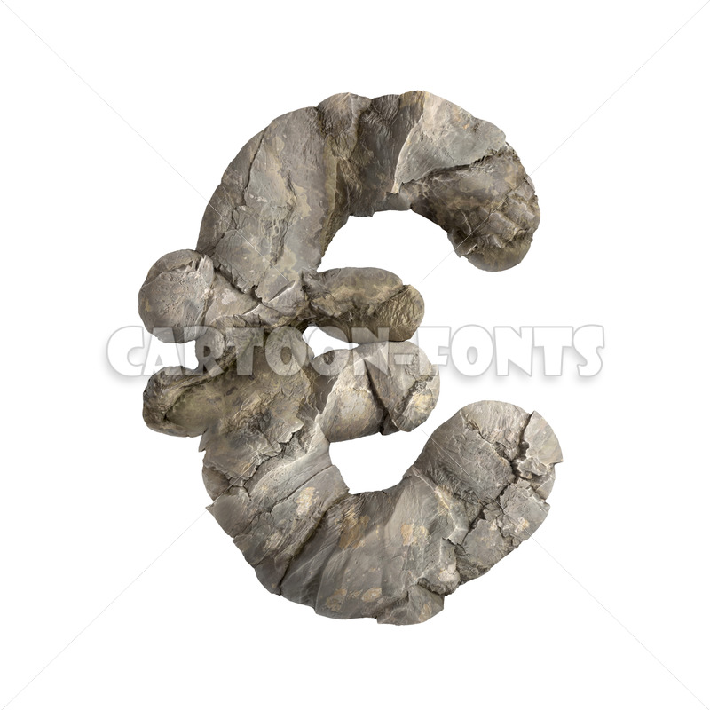Rock euro Money - 3d Money symbol - Cartoon fonts