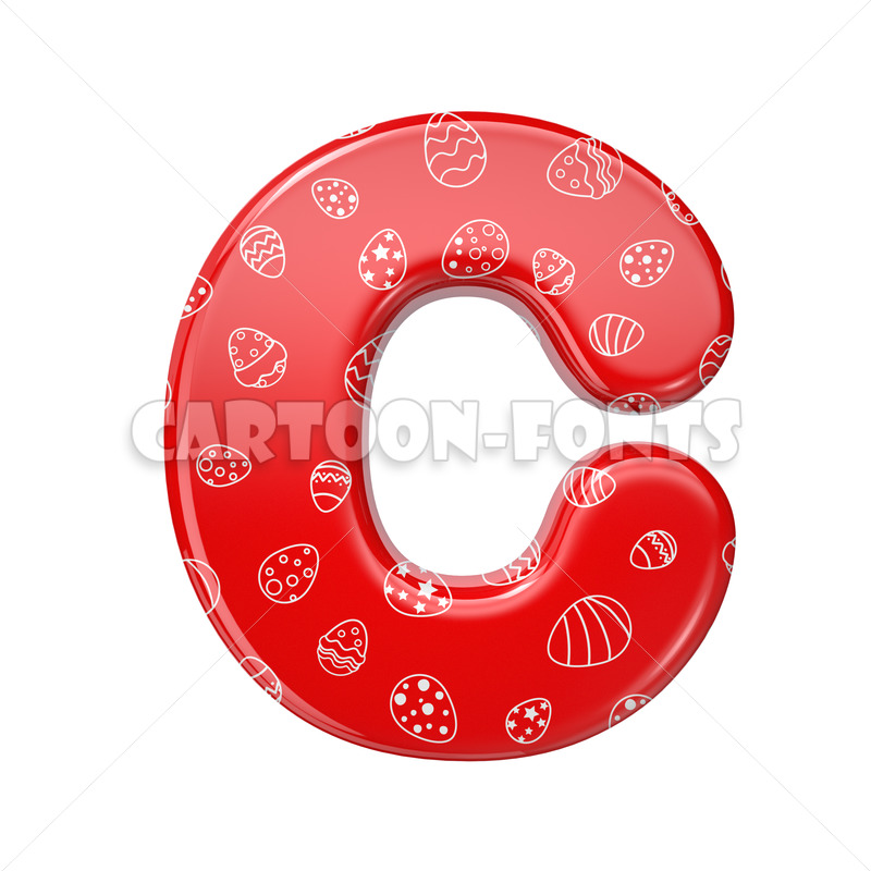 red and white celebration character C - Uppercase 3d font - Cartoon fonts