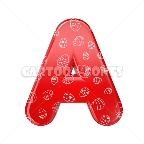 red and white celebration font A - Large 3d letter - Cartoon fonts