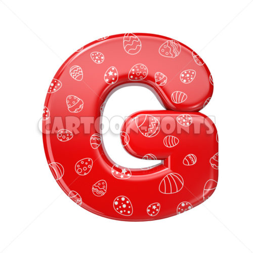 red and white celebration letter G - Uppercase 3d character - Cartoon fonts
