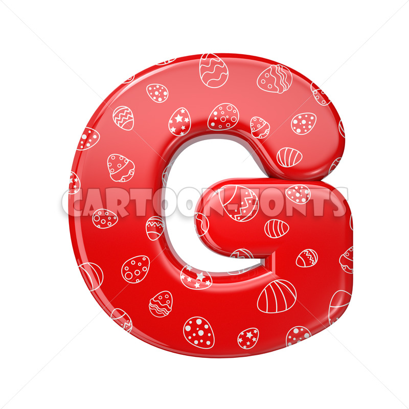 red and white celebration letter G - Uppercase 3d character - Cartoon fonts