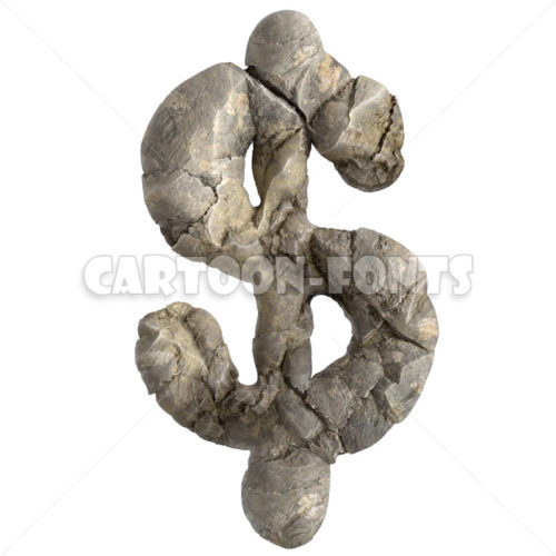 rock dollar money - 3d Currency symbol - Cartoon fonts