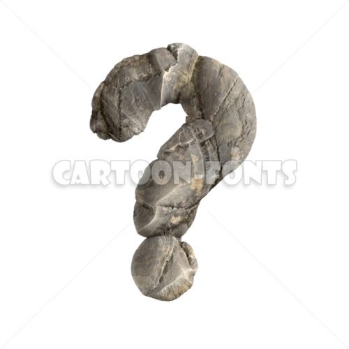 rock interrogation point - 3d symbol - Cartoon fonts