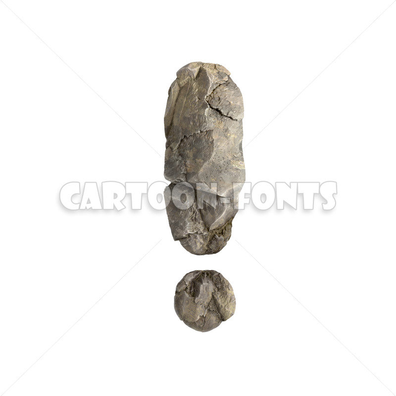 stone exclamation point - 3d sign - Cartoon fonts