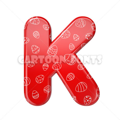 red and white celebration character K - Uppercase 3d letter - Cartoon fonts