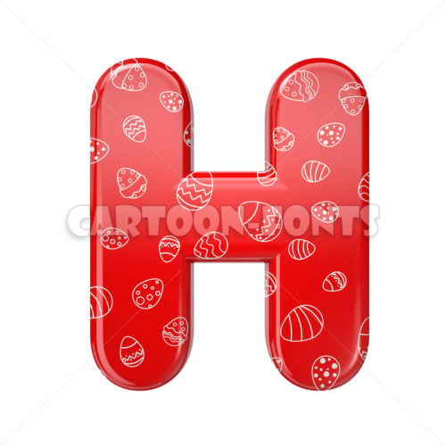 red and white celebration font H | 3d Capital character against white ...