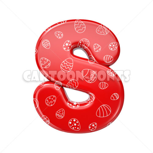 red and white celebration character S - large 3d font - Cartoon fonts