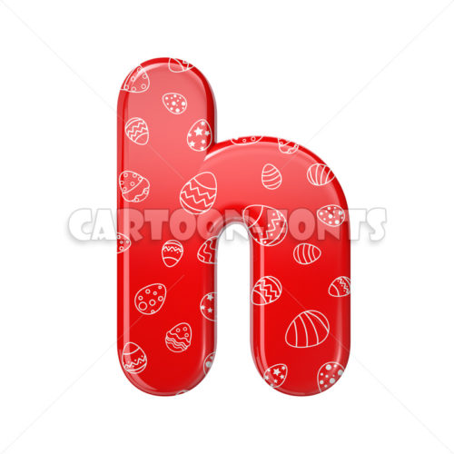 Easter egg character H - Lowercase 3d font - Cartoon fonts