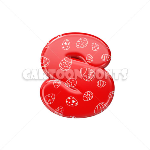 Easter egg character S - Small 3d letter - Cartoon fonts
