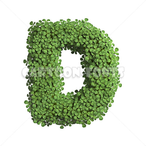 clover letter D - Large 3d font - Cartoon fonts - High quality 3d letters and signs illustrations