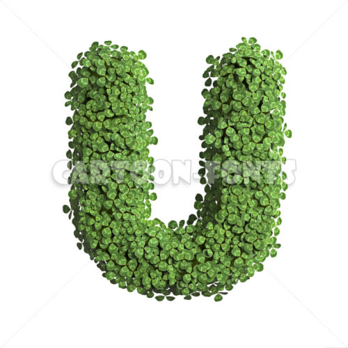spring character U - uppercase 3d letter - Cartoon fonts - High quality 3d letters and signs illustrations
