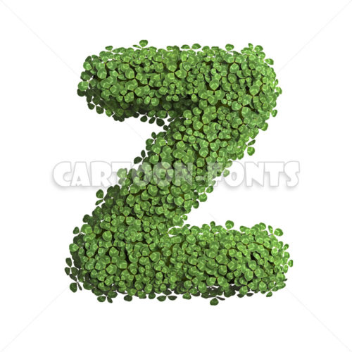 ecological character Z - large 3d letter - Cartoon fonts - High quality 3d letters and signs illustrations