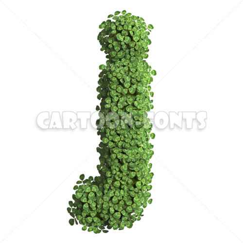 spring letter J - small 3d character - Cartoon fonts - High quality 3d letters and signs illustrations