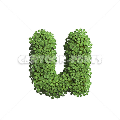 ecological font U - lowercase 3d character - Cartoon fonts - High quality 3d letters and signs illustrations