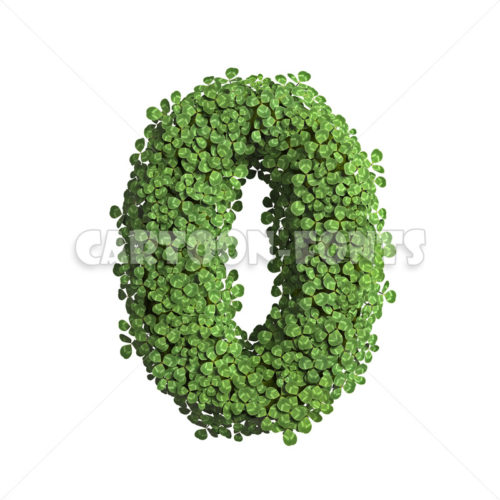 ecological numeral 0 - 3d number - Cartoon fonts - High quality 3d letters and signs illustrations