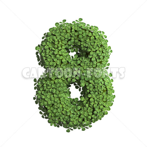 ecological numeral 8 - 3d number - Cartoon fonts - High quality 3d letters and signs illustrations