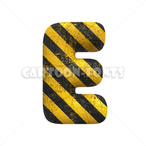 Danger font E - Uppercase 3d character - Cartoon fonts - High quality 3d letters and signs illustrations