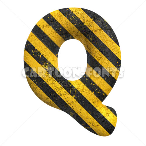 caution letter Q - capital 3d font - Cartoon fonts - High quality 3d letters and signs illustrations