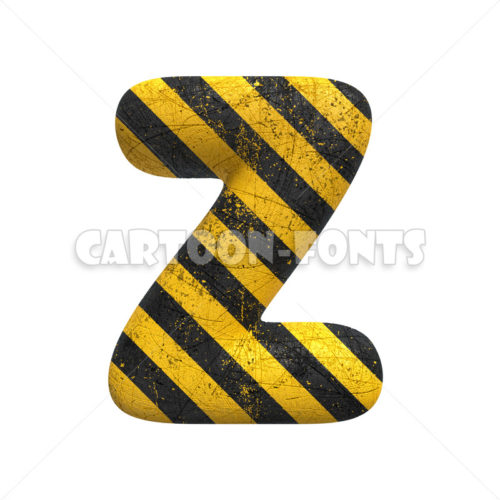 caution character Z - large 3d letter - Cartoon fonts - High quality 3d letters and signs illustrations
