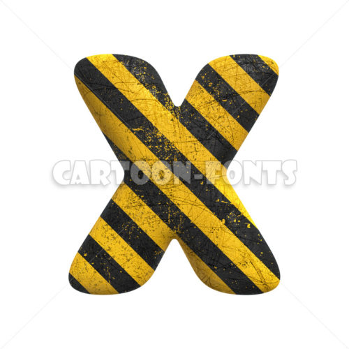 caution font X - Large 3d character - Cartoon fonts - High quality 3d letters and signs illustrations