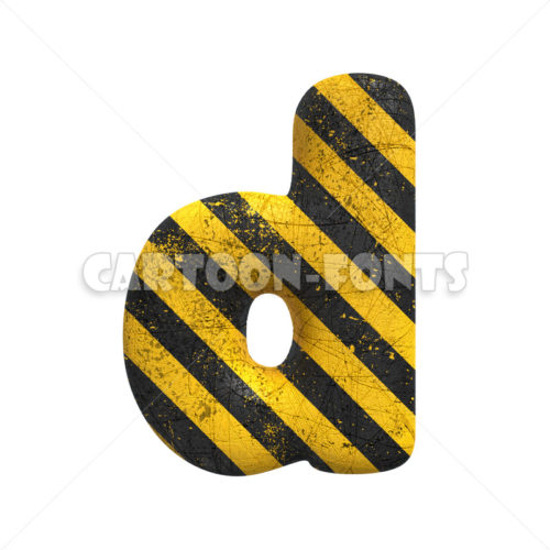 Danger character D - Lower-case 3d letter - Cartoon fonts - High quality 3d letters and signs illustrations