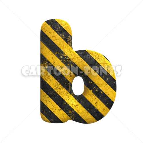 caution font B - lowercase 3d character - Cartoon fonts - High quality 3d letters and signs illustrations