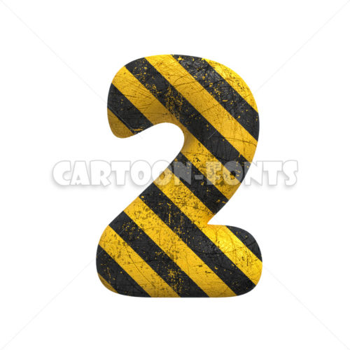 police numeral 2 - 3d number - Cartoon fonts - High quality 3d letters and signs illustrations