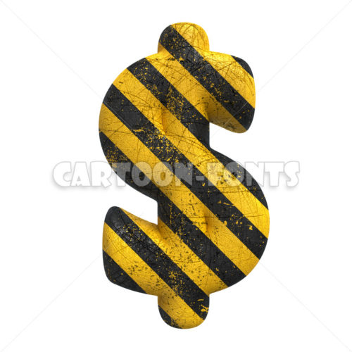 caution dollar money - 3d Currency symbol - Cartoon fonts - High quality 3d letters and signs illustrations