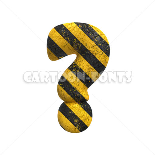 caution interrogation point - 3d symbol - Cartoon fonts - High quality 3d letters and signs illustrations