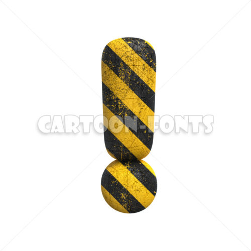 police exclamation point - 3d sign - Cartoon fonts - High quality 3d letters and signs illustrations