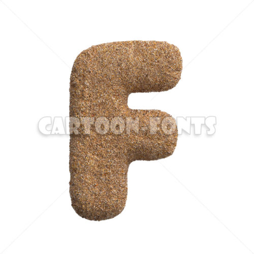 beach character F - Large 3d letter - Cartoon fonts - High quality 3d letters and signs illustrations