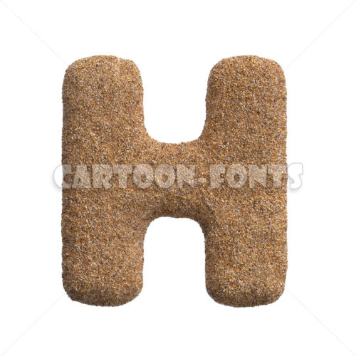 beach font H - Capital 3d letter - Cartoon fonts - High quality 3d letters and signs illustrations