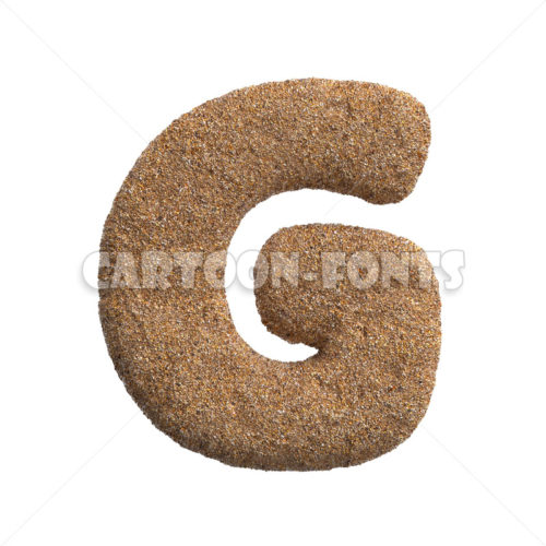 beach letter G - Uppercase 3d character - Cartoon fonts - High quality 3d letters and signs illustrations