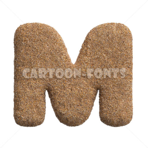Sand font M - large 3d character - Cartoon fonts - High quality 3d letters and signs illustrations