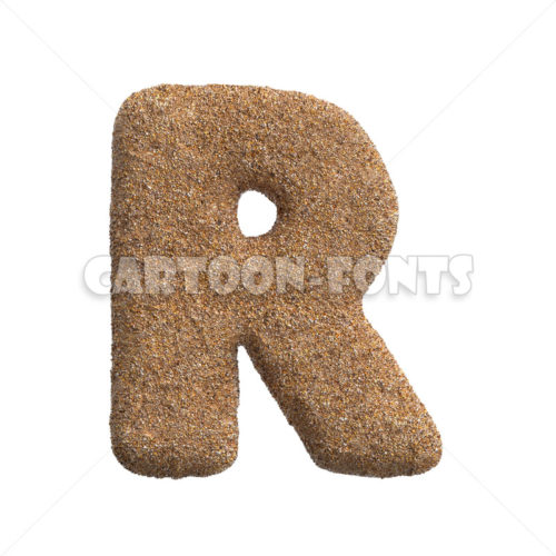 sandy character R - Upper-case 3d letter - Cartoon fonts - High quality 3d letters and signs illustrations