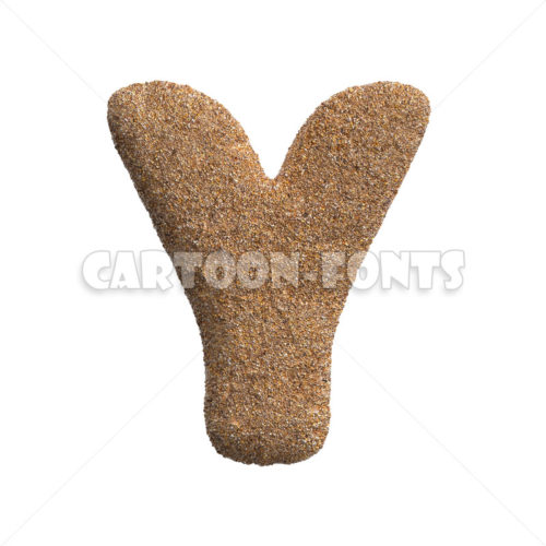 beach letter Y - Upper-case 3d font - Cartoon fonts - High quality 3d letters and signs illustrations