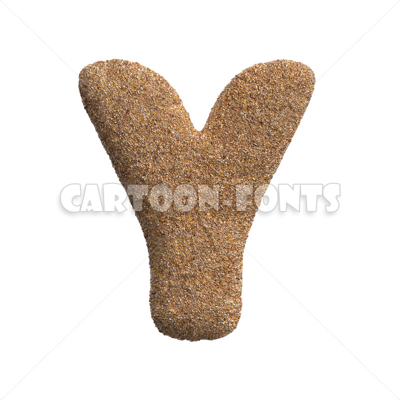 beach letter Y - Upper-case 3d font - Cartoon fonts - High quality 3d letters and signs illustrations