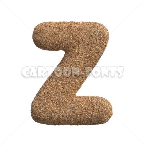 sandy character Z - large 3d letter - Cartoon fonts - High quality 3d letters and signs illustrations