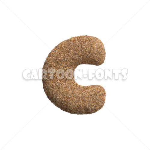 sandy letter C - Lower-case 3d font - Cartoon fonts - High quality 3d letters and signs illustrations